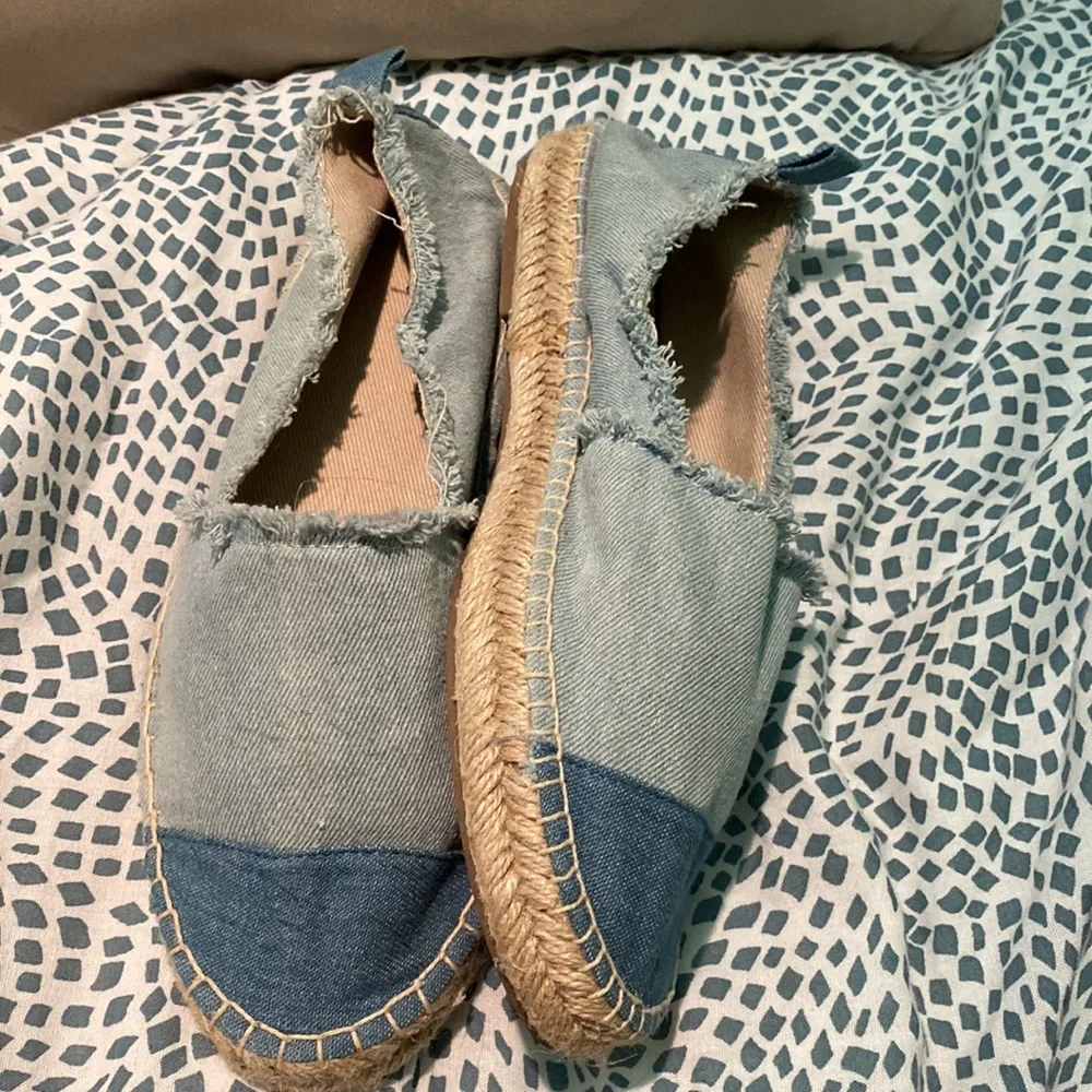 Oysho Frayed denim espadrilles 38